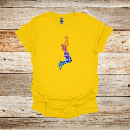 Basketball T-Shirt - Jump Shot - Adult and Children's Tee Shirts - Sports T-Shirts Graphic Avenue Daisy Adult Small 