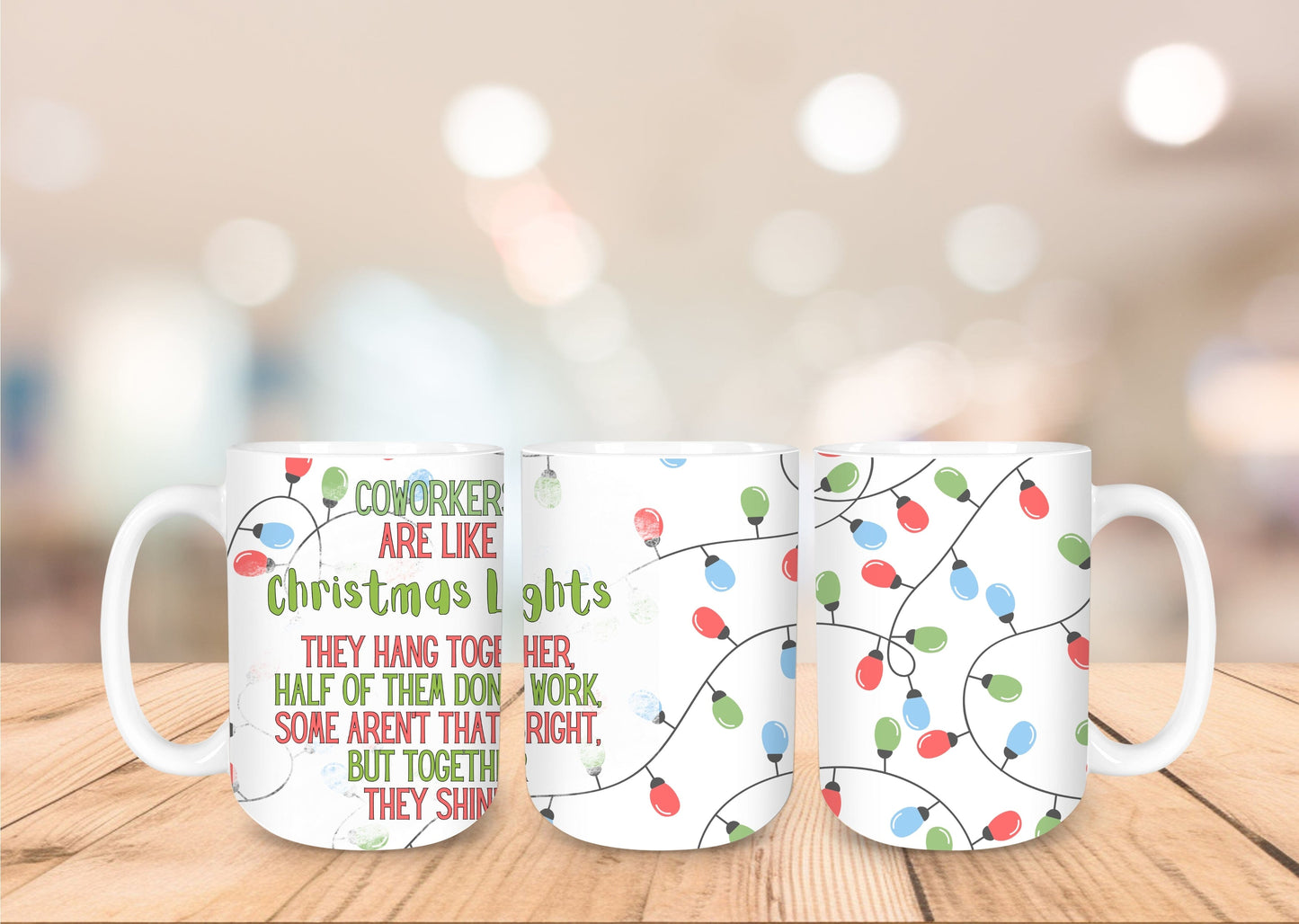 Christmas 15oz Coffee Mug - 15 Designs to Choose From 15oz Coffee Mug Graphic Avenue Christmas Lights 