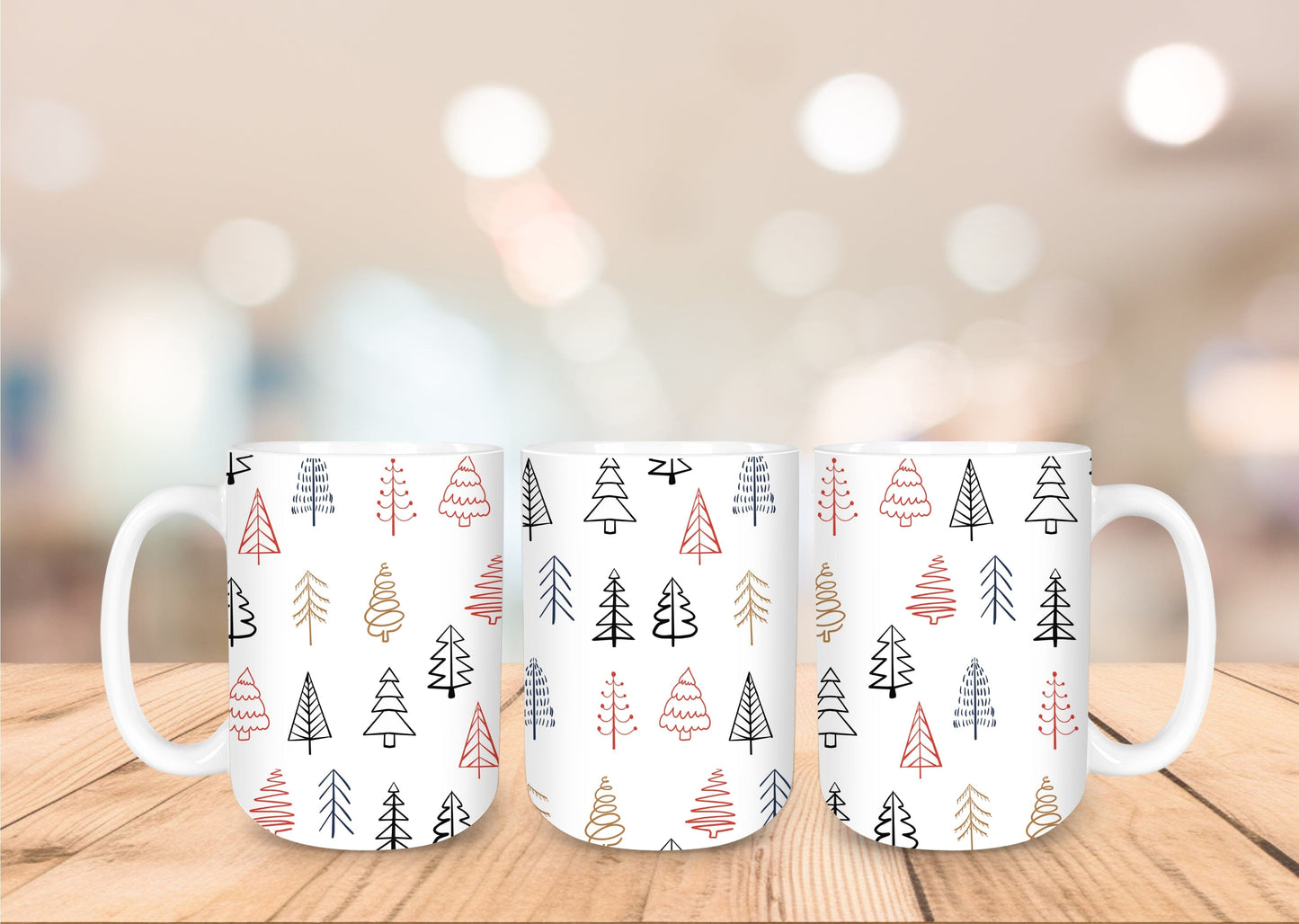 Christmas 15oz Coffee Mug - 15 Designs to Choose From 15oz Coffee Mug Graphic Avenue Christmas Trees 