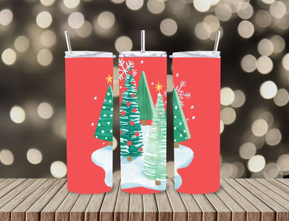 Christmas 20oz Skinny Tumbler - 15 Designs to Choose From 20oz Skinny Tumbler Graphic Avenue Christmas Trees 