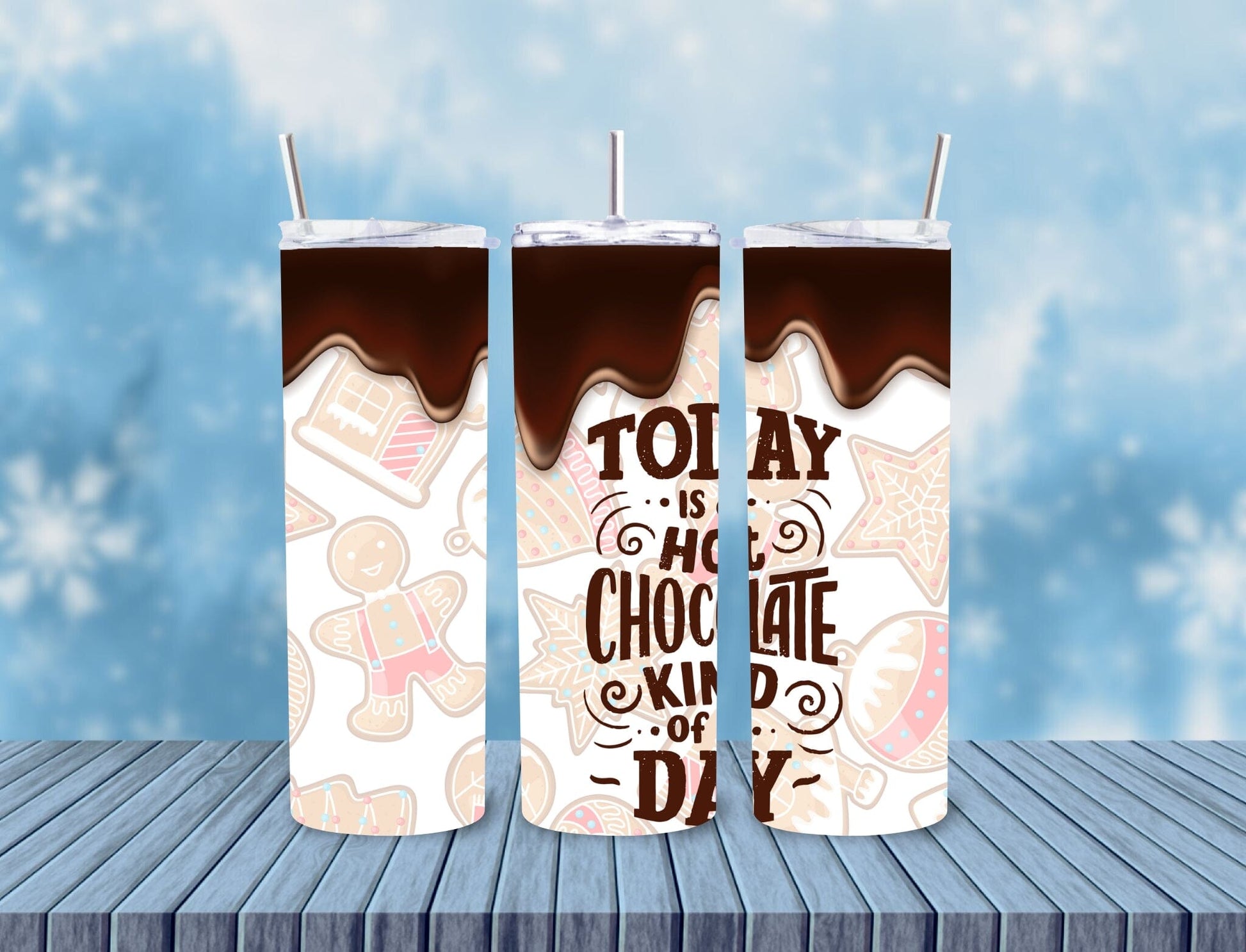 Christmas 20oz Skinny Tumbler - 15 Designs to Choose From 20oz Skinny Tumbler Graphic Avenue Hot Chocolate 