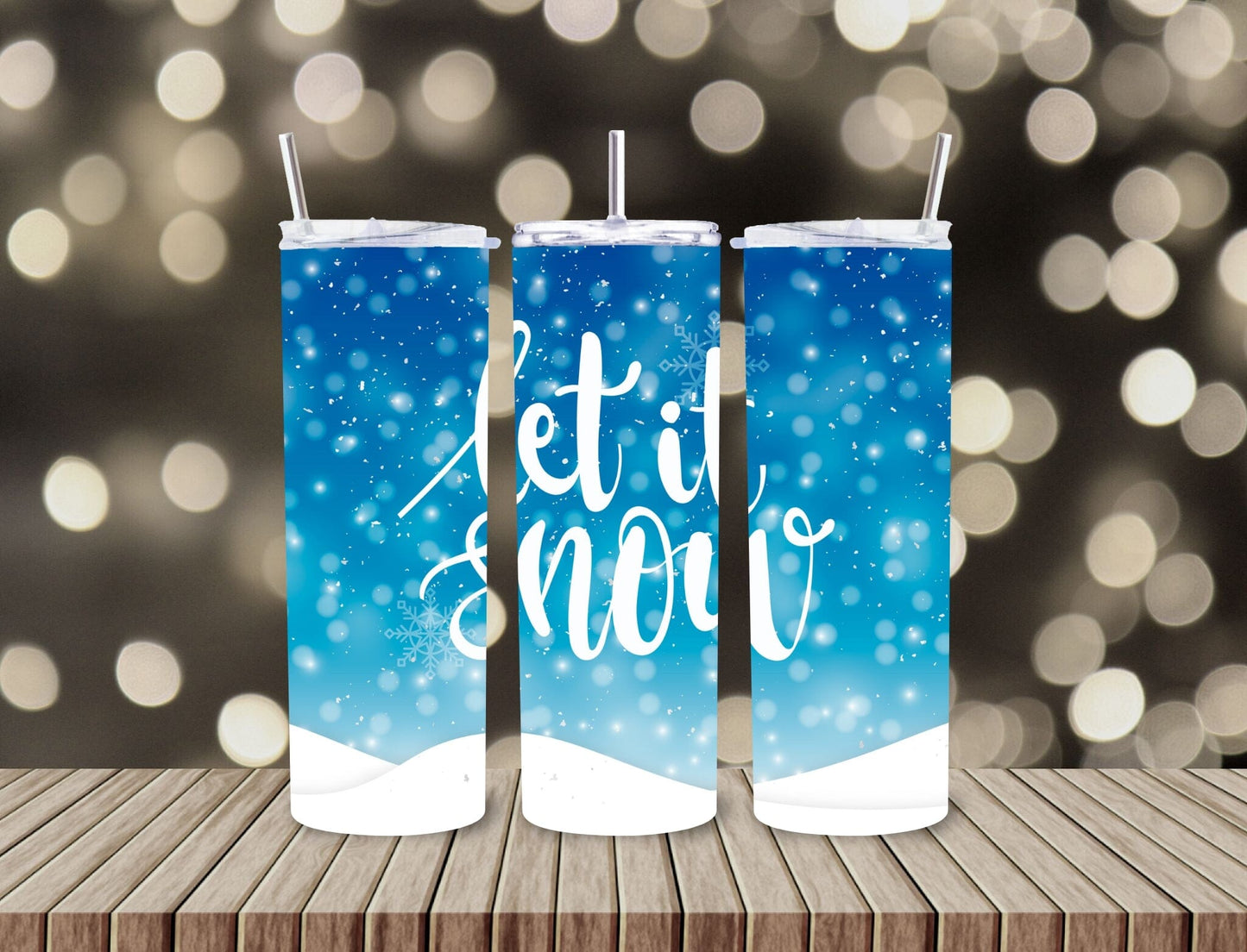 Christmas 20oz Skinny Tumbler - 15 Designs to Choose From 20oz Skinny Tumbler Graphic Avenue Let it Snow 