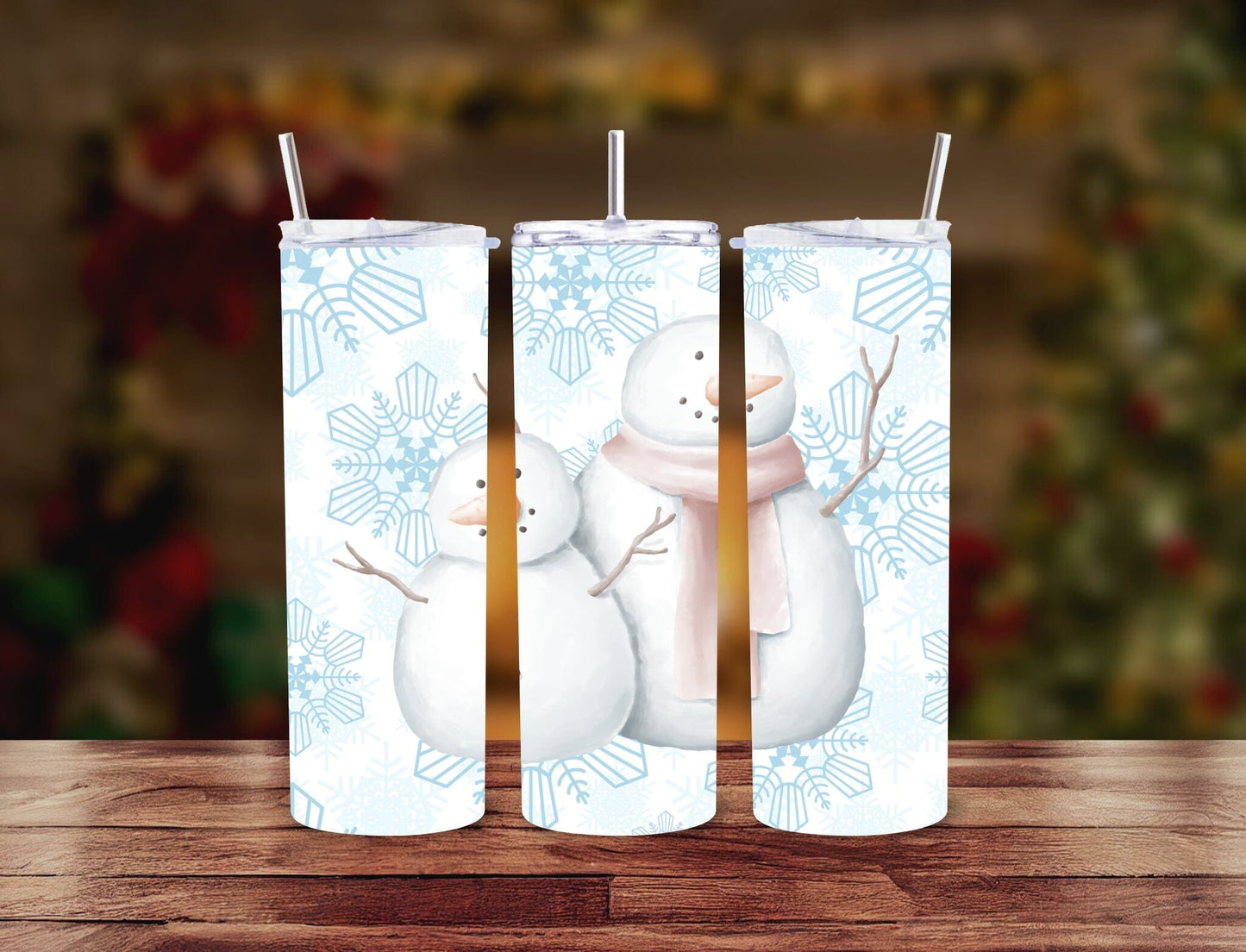 Christmas 20oz Skinny Tumbler - 15 Designs to Choose From 20oz Skinny Tumbler Graphic Avenue Snowmen 