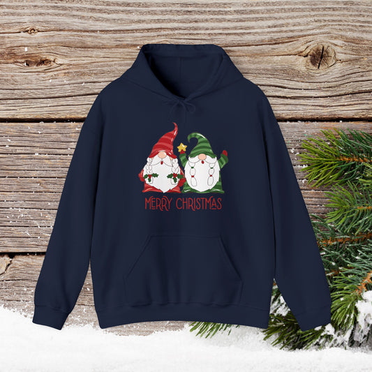 Christmas Hoodie - Gnome Merry Christmas - Cute Christmas Shirts - Youth and Adult Christmas Hooded Sweatshirt Hooded Sweatshirt Graphic Avenue Navy Adult Small 