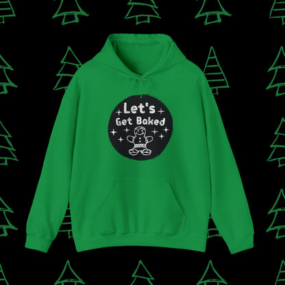 Christmas Hoodie - Let's Get Baked - Mens Christmas Shirts - Adult Christmas Hooded Sweatshirt Hooded Sweatshirt Graphic Avenue Irish Green Adult Small 