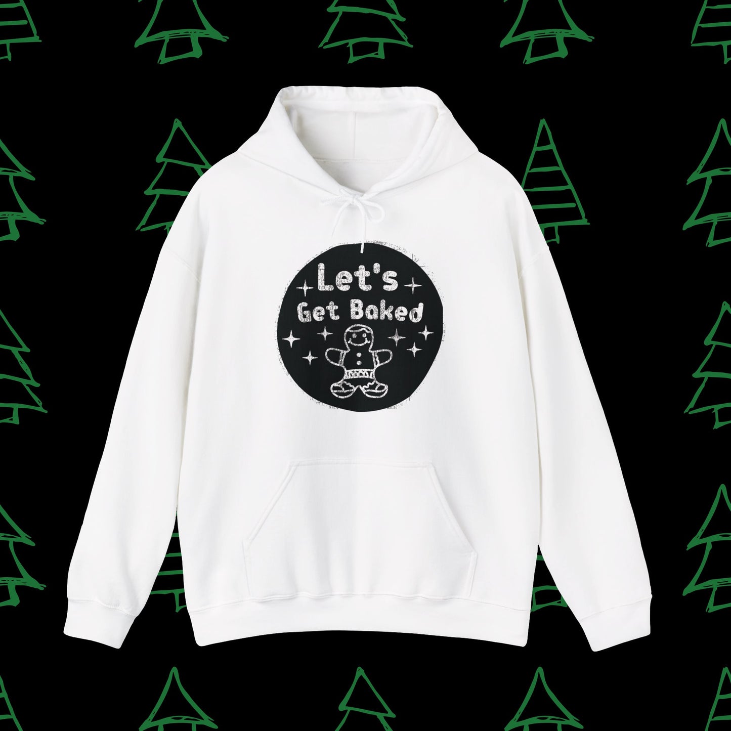 Christmas Hoodie - Let's Get Baked - Mens Christmas Shirts - Adult Christmas Hooded Sweatshirt Hooded Sweatshirt Graphic Avenue White Adult Small 