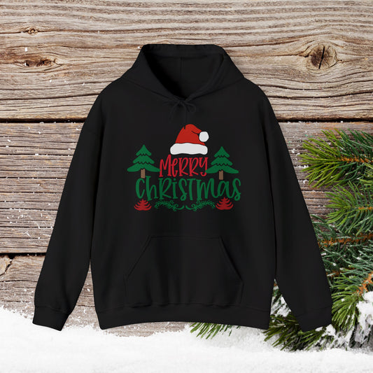 Christmas Hoodie - Merry Christmas - Cute Christmas Shirts - Youth and Adult Christmas Hooded Sweatshirt Hooded Sweatshirt Graphic Avenue Black Adult Small 