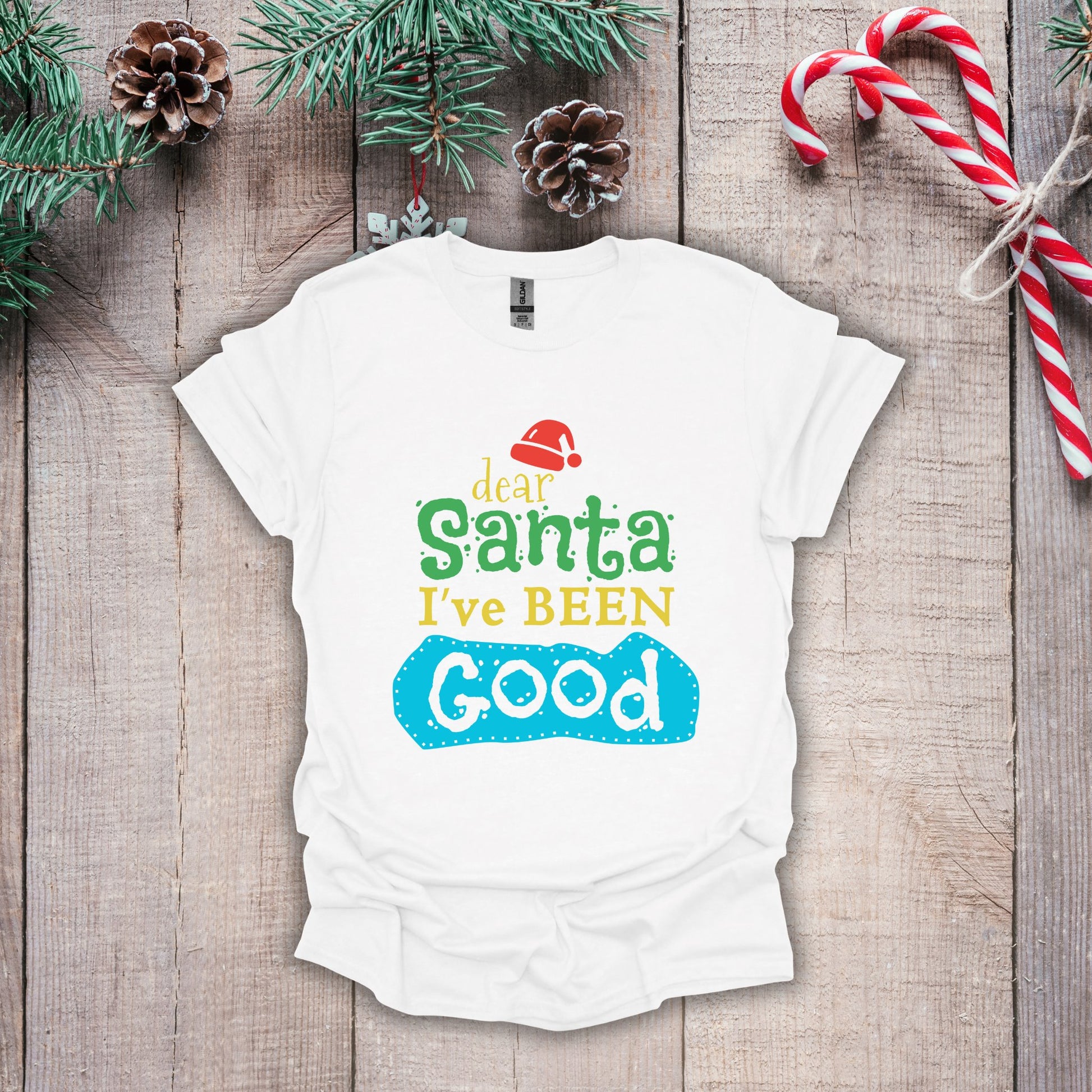 Christmas T-Shirt - Dear Santa I've Been Good - Cute Christmas Shirts - Youth and Adult Christmas TShirts T-Shirts Graphic Avenue White Adult Small 