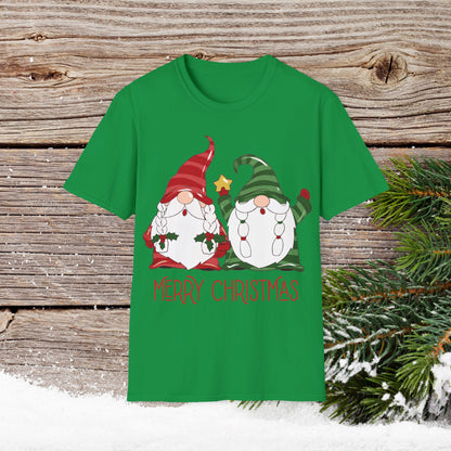 Christmas T-Shirt - Gnome Merry Christmas - Cute Christmas Shirts - Youth and Adult Christmas TShirts T-Shirts Graphic Avenue Green Adult Small 