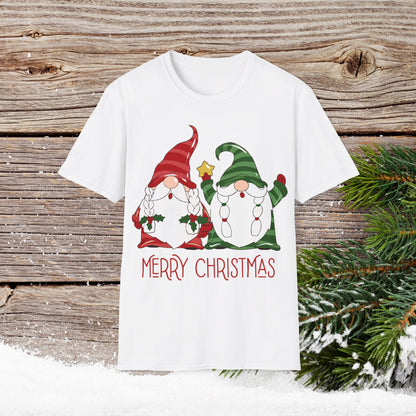 Christmas T-Shirt - Gnome Merry Christmas - Cute Christmas Shirts - Youth and Adult Christmas TShirts T-Shirts Graphic Avenue White Adult Small 
