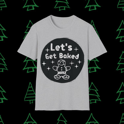 Christmas T-Shirt - Let's Get Baked - Mens Christmas Shirts - Adult Christmas TShirts T-Shirts Graphic Avenue Sport Grey Adult Small 