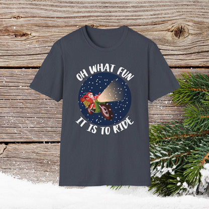 Christmas T-Shirt - Oh What Fun It Is To Ride - Mens anc Boys Christmas Shirts - Youth and Adult Christmas TShirts T-Shirts Graphic Avenue 