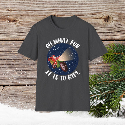 Christmas T-Shirt - Oh What Fun It Is To Ride - Mens anc Boys Christmas Shirts - Youth and Adult Christmas TShirts T-Shirts Graphic Avenue Dark Heather Adult Small 