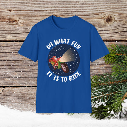 Christmas T-Shirt - Oh What Fun It Is To Ride - Mens anc Boys Christmas Shirts - Youth and Adult Christmas TShirts T-Shirts Graphic Avenue Royal Blue Adult Small 