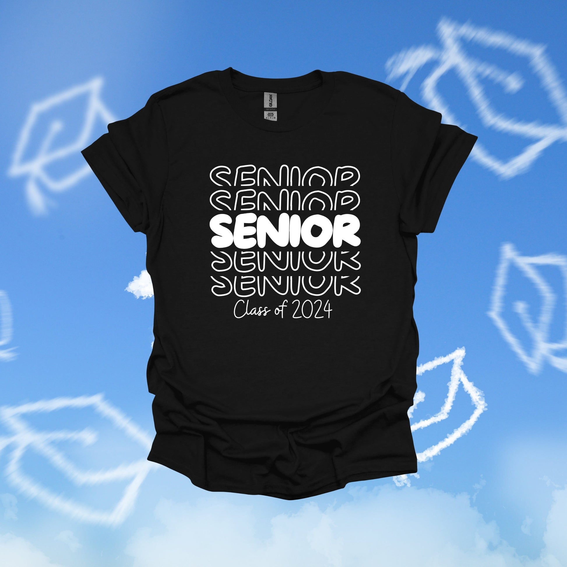 Class of 2024 - Senior - Graduation - Custom Colors Available - Adult Tee Shirts T-Shirts Graphic Avenue Black Adult Small 