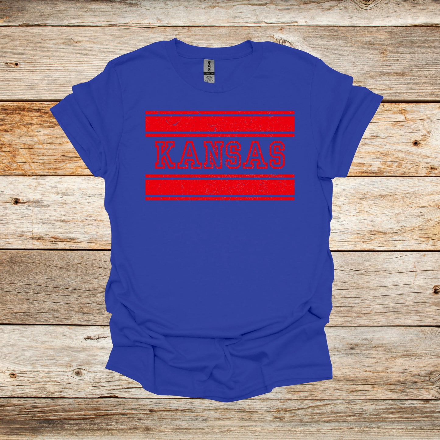 College T Shirt - Kansas Jayhawks - Adult and Children's Tee Shirts T-Shirts Graphic Avenue Royal Adult Small 