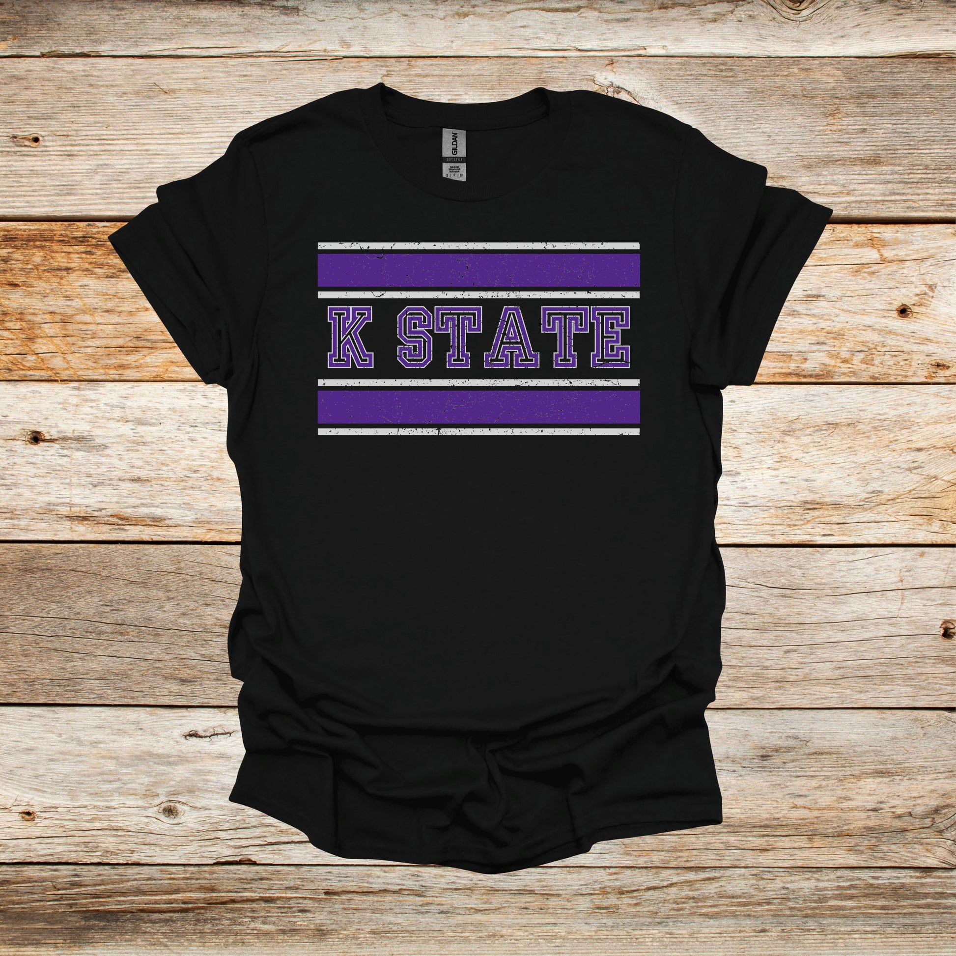 College T Shirt - Kansas State Wildcats - Adult and Children's Tee Shirts T-Shirts Graphic Avenue Black Adult Small 