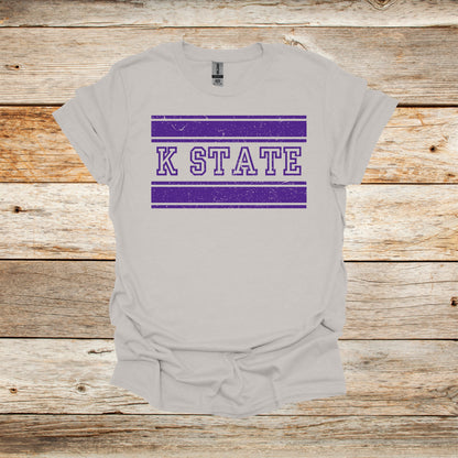 College T Shirt - Kansas State Wildcats - Adult and Children's Tee Shirts T-Shirts Graphic Avenue Ice Grey Adult Small 