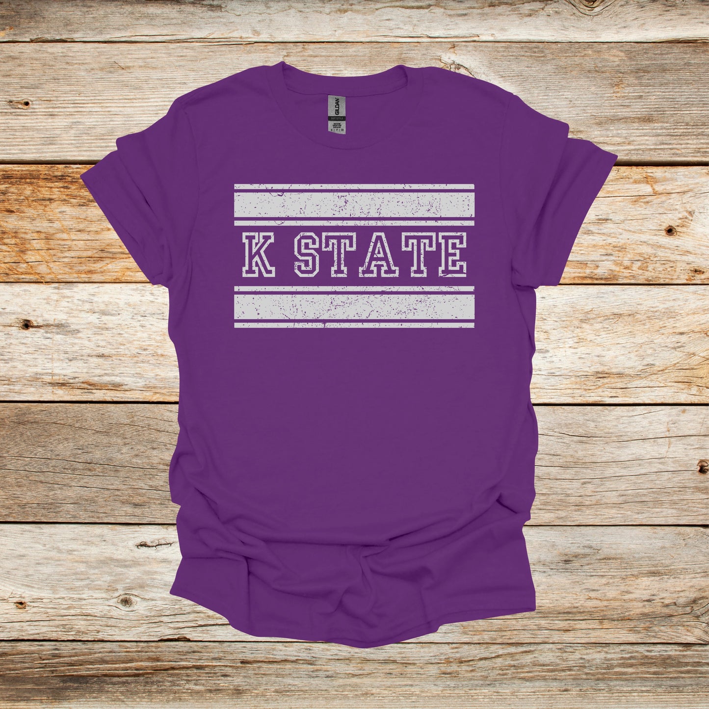 College T Shirt - Kansas State Wildcats - Adult and Children's Tee Shirts T-Shirts Graphic Avenue Purple Adult Small 