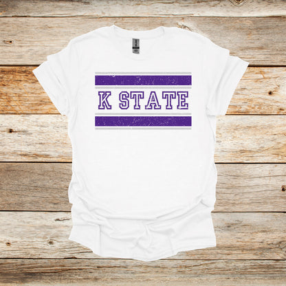 College T Shirt - Kansas State Wildcats - Adult and Children's Tee Shirts T-Shirts Graphic Avenue White Adult Small 