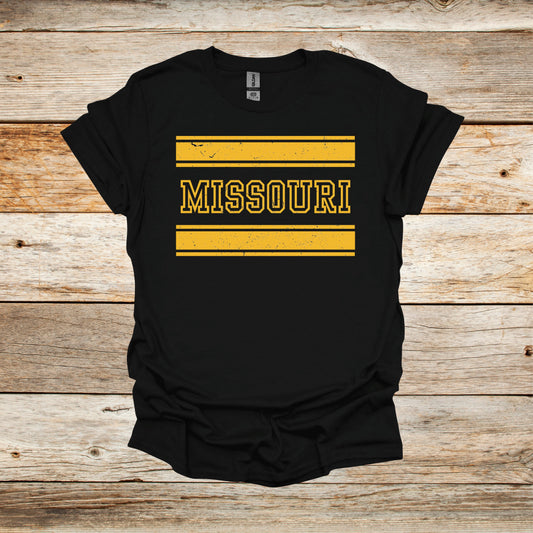 College T Shirt - Missouri Tigers - Adult and Children's Tee Shirts T-Shirts Graphic Avenue Black Adult Small 