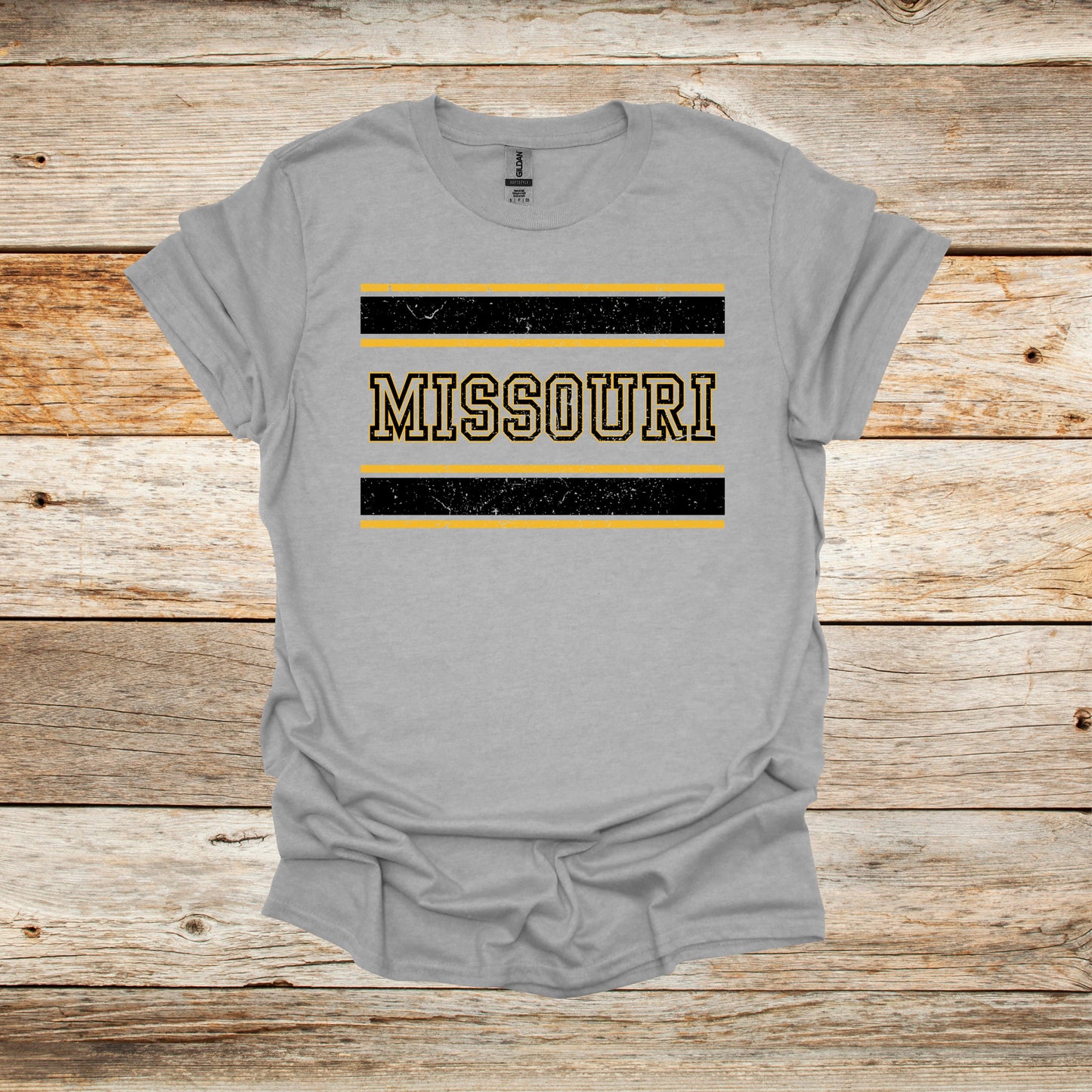 College T Shirt - Missouri Tigers - Adult and Children's Tee Shirts T-Shirts Graphic Avenue Sport Grey Adult Small 
