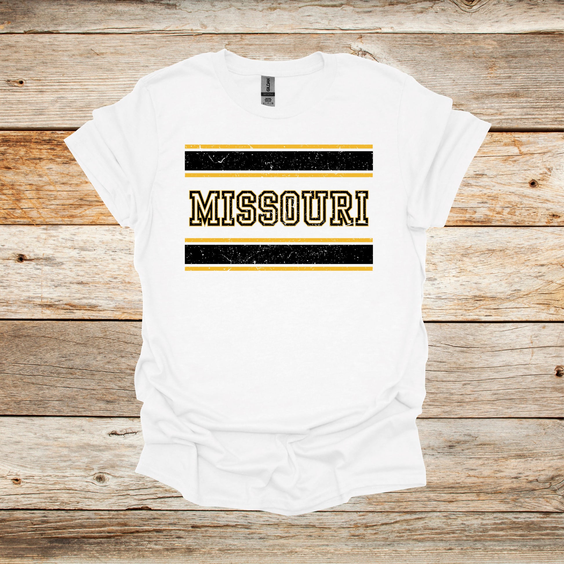College T Shirt - Missouri Tigers - Adult and Children's Tee Shirts T-Shirts Graphic Avenue White Adult Small 