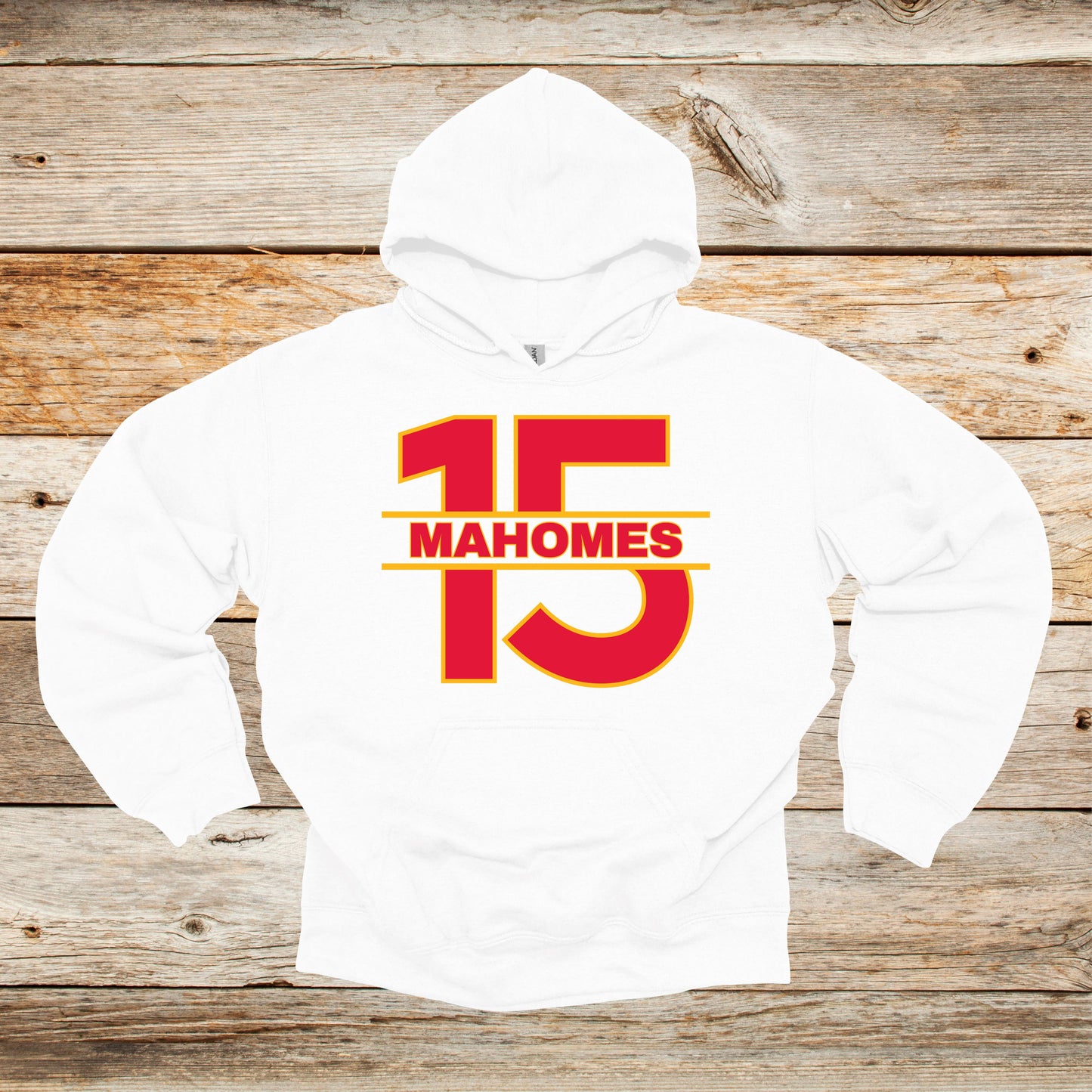 Football Crewneck and Hooded Sweatshirt - Chiefs Football - 15 Mahomes - Adult and Children's Tee Shirts - Sports Hooded Sweatshirt Graphic Avenue Hooded Sweatshirt White Adult Small