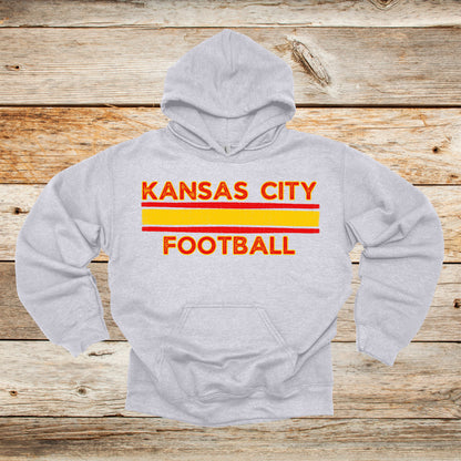 Football Crewneck and Hooded Sweatshirt - Kansas City Chiefs - Kansas City Football - Adult and Children's Tee Shirts - Sports Hooded Sweatshirt Graphic Avenue Hooded Sweatshirt Sport Grey Adult Small