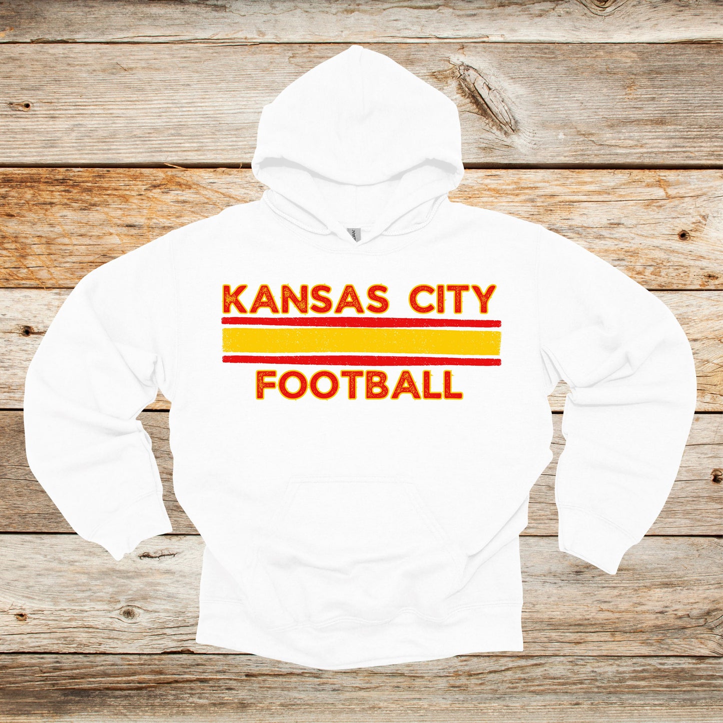 Football Crewneck and Hooded Sweatshirt - Kansas City Chiefs - Kansas City Football - Adult and Children's Tee Shirts - Sports Hooded Sweatshirt Graphic Avenue Hooded Sweatshirt White Adult Medium
