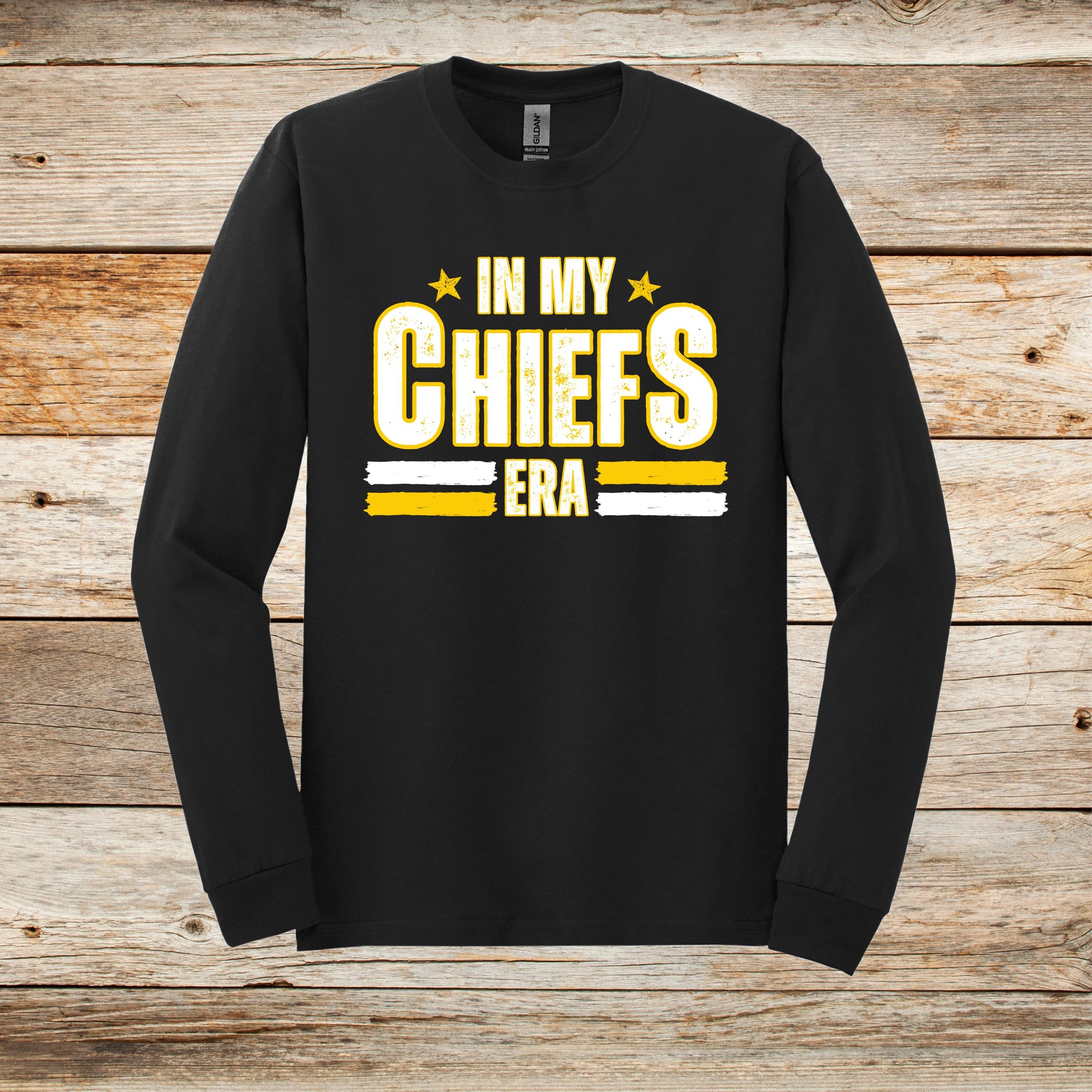 Football Long Sleeve T-Shirt - Chiefs Football - In My Chiefs Era- Adult and Children's Tee Shirts - Sports Long Sleeve T-Shirts Graphic Avenue Black Adult Small 