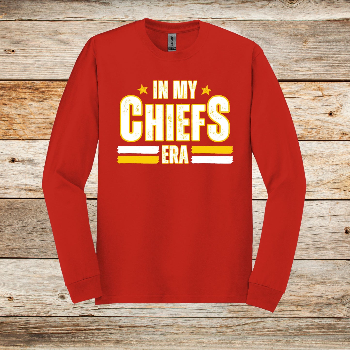 Football Long Sleeve T-Shirt - Chiefs Football - In My Chiefs Era- Adult and Children's Tee Shirts - Sports Long Sleeve T-Shirts Graphic Avenue Red Adult Small 