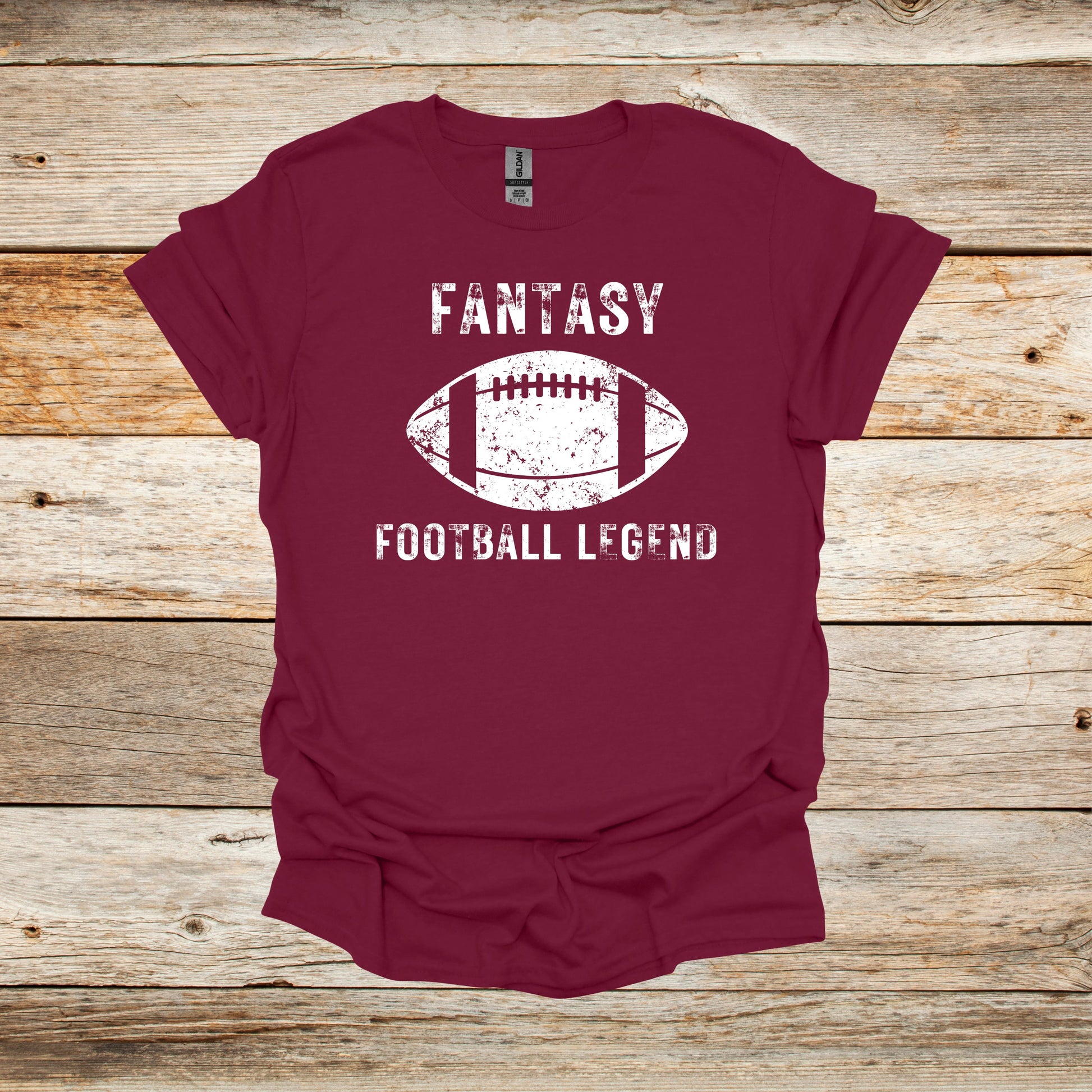 Football T-Shirt - Adult and Children's Tee Shirts - Fantasy Football - Sports T-Shirts Graphic Avenue Maroon Adult Small 
