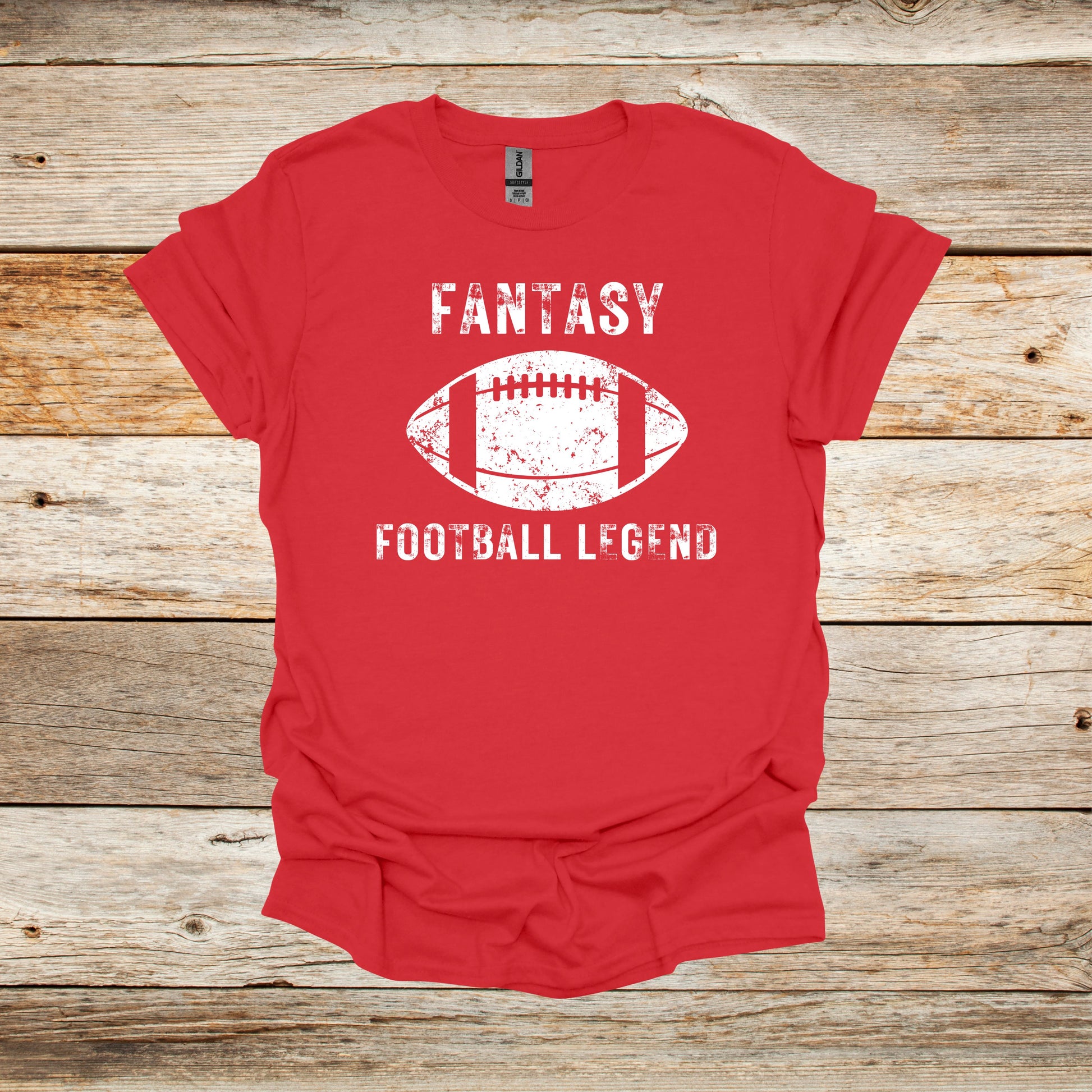 Football T-Shirt - Adult and Children's Tee Shirts - Fantasy Football - Sports T-Shirts Graphic Avenue Red Adult Small 