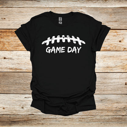 Football T-Shirt - Game Day Laces - Adult and Children's Tee Shirts - Game Day - Sports T-Shirts Graphic Avenue Black Adult Small 