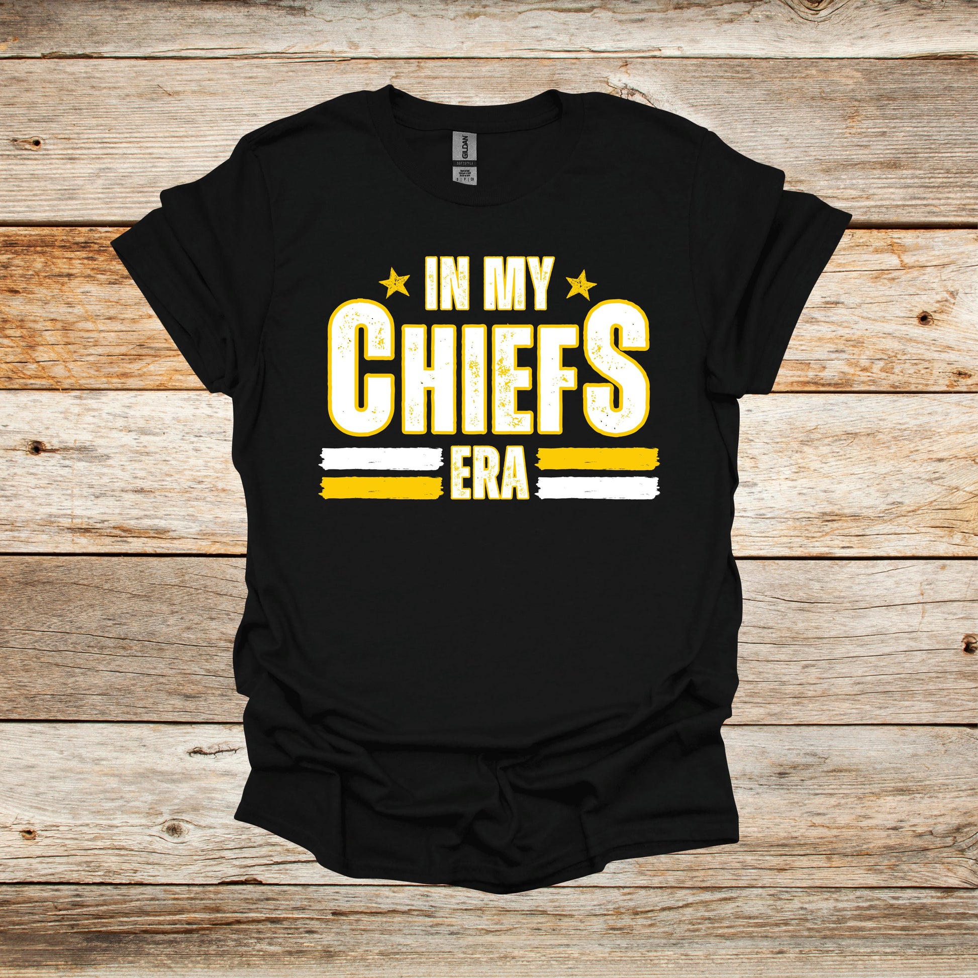 Football T-Shirt - In My Chiefs Era - Kansas City Chiefs - Adult and Children's Tee Shirts - Chiefs - Sports T-Shirts Graphic Avenue Black Adult Small 