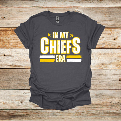 Football T-Shirt - In My Chiefs Era - Kansas City Chiefs - Adult and Children's Tee Shirts - Chiefs - Sports T-Shirts Graphic Avenue Dark Heather Adult Small 