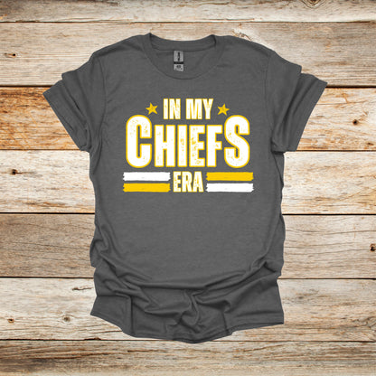 Football T-Shirt - In My Chiefs Era - Kansas City Chiefs - Adult and Children's Tee Shirts - Chiefs - Sports T-Shirts Graphic Avenue Graphite Heather Adult Small 
