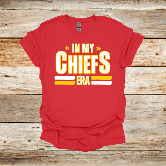 Football T-Shirt - In My Chiefs Era - Kansas City Chiefs - Adult and Children's Tee Shirts - Chiefs - Sports T-Shirts Graphic Avenue Red Adult Small 