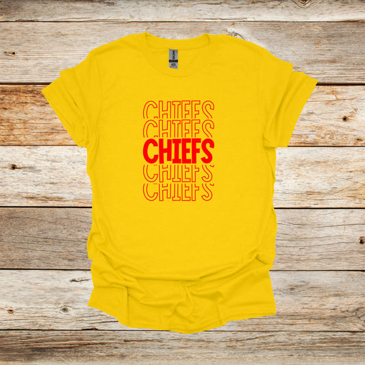 Football T-Shirt - Kansas City Chiefs - Chiefs - Adult and Children's Tee Shirts - Chiefs - Sports T-Shirts Graphic Avenue Daisy Adult Small 