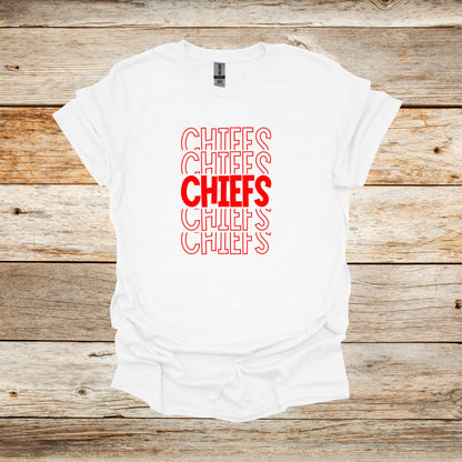 Football T-Shirt - Kansas City Chiefs - Chiefs - Adult and Children's Tee Shirts - Chiefs - Sports T-Shirts Graphic Avenue Sport Grey Adult Small 