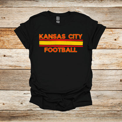 Football T-Shirt - Kansas City Chiefs - Kansas City Football - Adult and Children's Tee Shirts - Chiefs - Sports T-Shirts Graphic Avenue Black Adult Small 