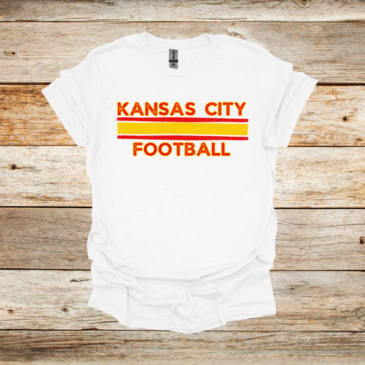 Football T-Shirt - Kansas City Chiefs - Kansas City Football - Adult and Children's Tee Shirts - Chiefs - Sports T-Shirts Graphic Avenue White Adult Small 