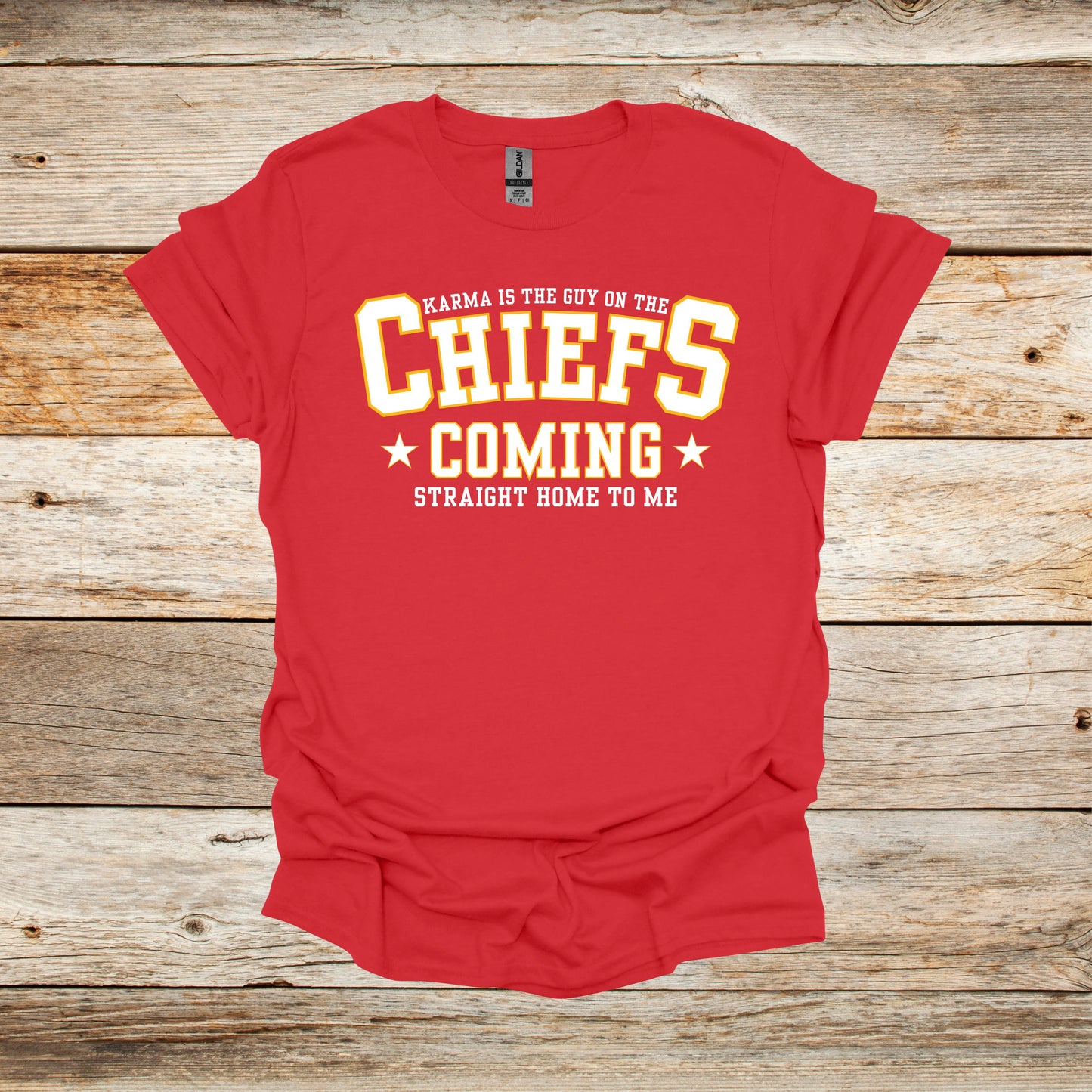Football T-Shirt - Karma is the Guy - Chiefs Football - Adult and Children's Tee Shirts - Sports T-Shirts Graphic Avenue 