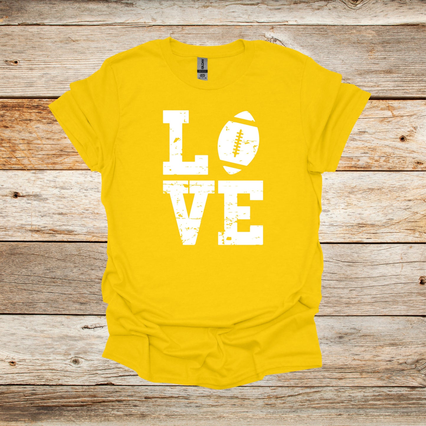 Football T-Shirt - LOVE - Adult and Children's Tee Shirts - Sports T-Shirts Graphic Avenue Daisy Adult Small 