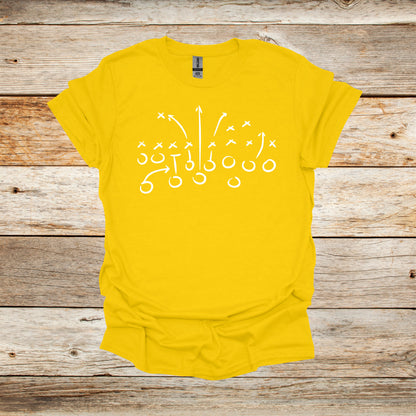 Football T-Shirt - Playbook - Adult and Children's Tee Shirts - Sports T-Shirts Graphic Avenue Daisy Adult Small 