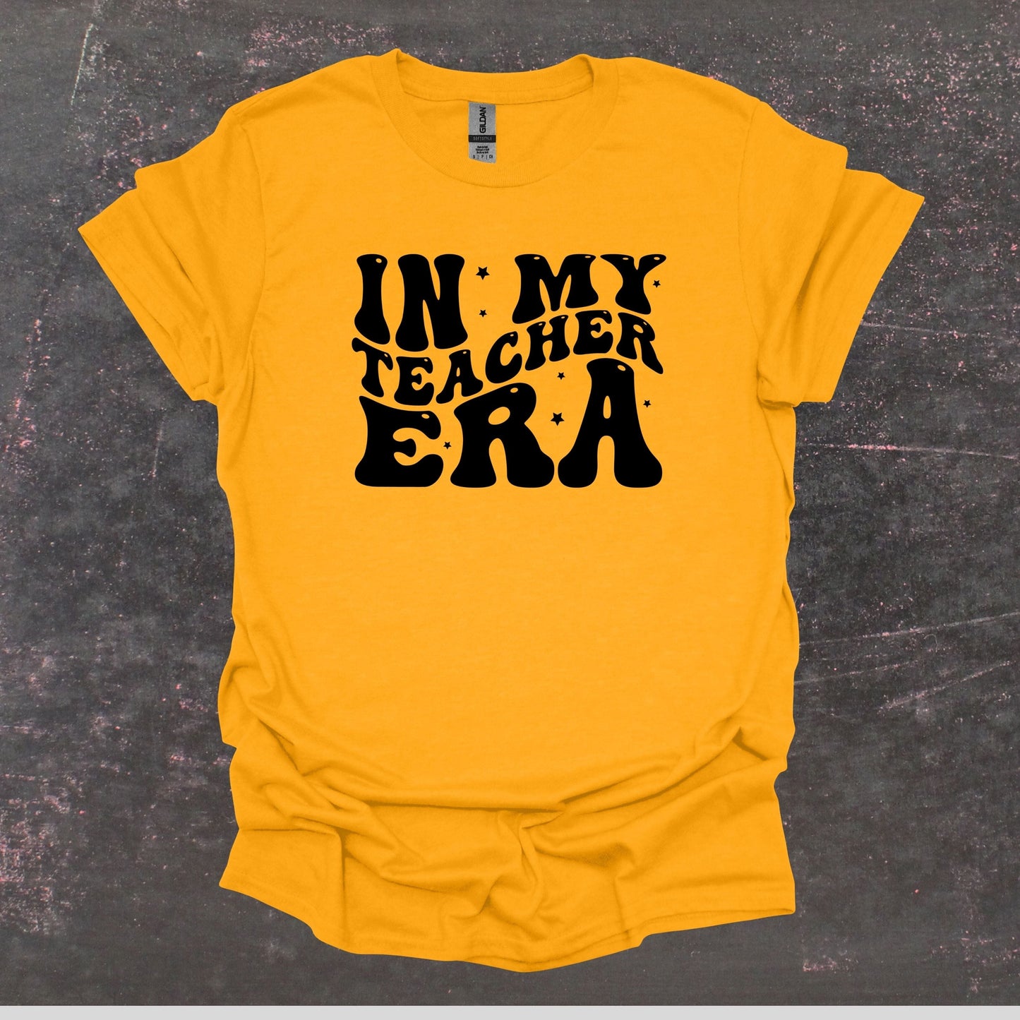 In My Teacher Era - Teacher T Shirt - Adult Tee Shirts T-Shirts Graphic Avenue Gold Adult Small 