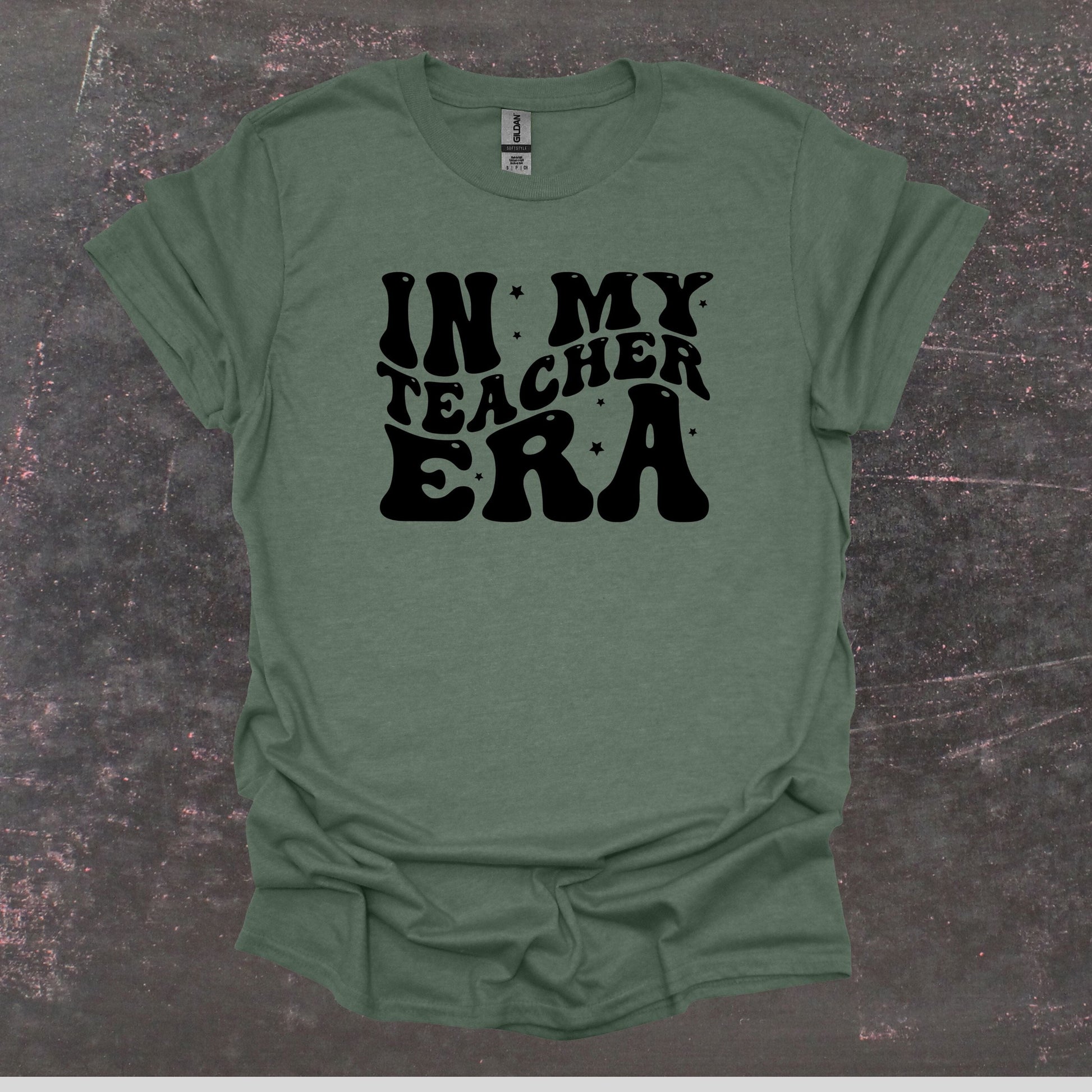 In My Teacher Era - Teacher T Shirt - Adult Tee Shirts T-Shirts Graphic Avenue Heather Forest Green Adult Small 