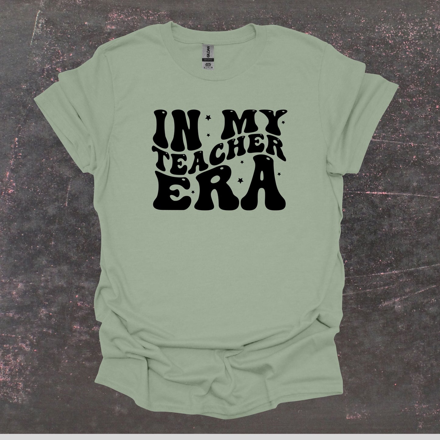 In My Teacher Era - Teacher T Shirt - Adult Tee Shirts T-Shirts Graphic Avenue Sage Adult Small 