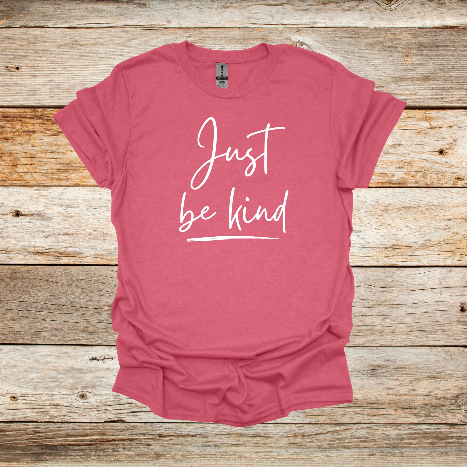 Sayings T-Shirt - Just Be Kind - Men's and Women's Tee Shirts - Sayings T-Shirts Graphic Avenue Heather Cardinal Red Adult Small 